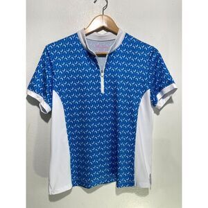 Lilly Green performance polo shirt golf short sleeve summer sport blue women Lp